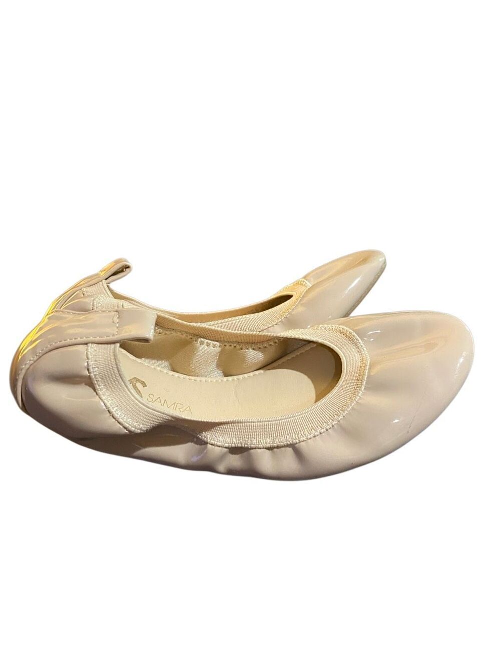 NWOT Yoshi samra girls, Patent leather foldable ballet flat, nude 2